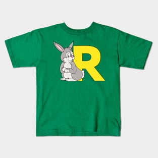 Letter R with Rabbit Kids T-Shirt